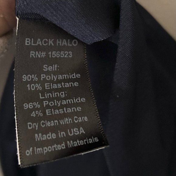 Black Halo Navy Velvet Faux Wrap Mini Dress - Picture 8 of 8